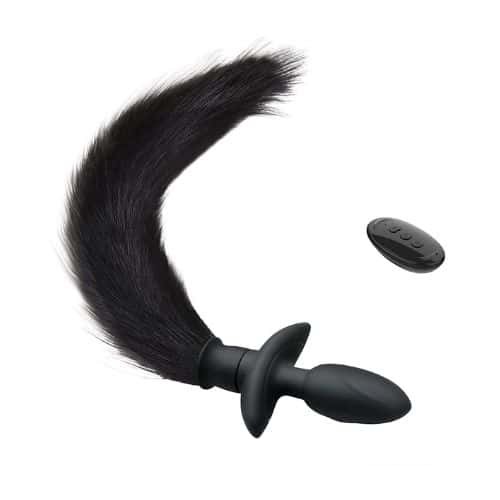 FST Butt Plug Vibrating Anal Foxtail Butt Plug Remote Control - front view