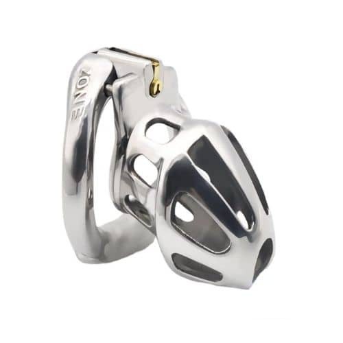 Open Close Movable Ring Stainless Steel Chastity Lock - front view
