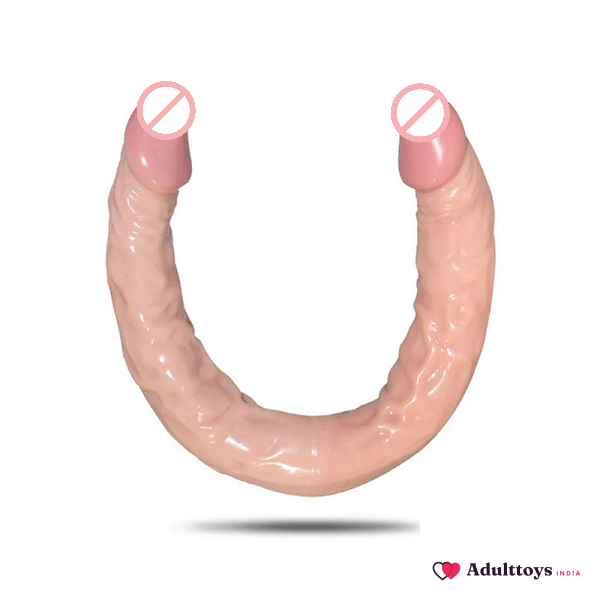 U Shape Double Ended Slim Bendable Flexible Dildo - front view