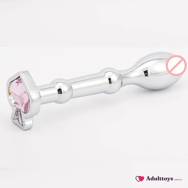 Bondage Masters Butt Plug Metal Tunnel With Removable End - front view