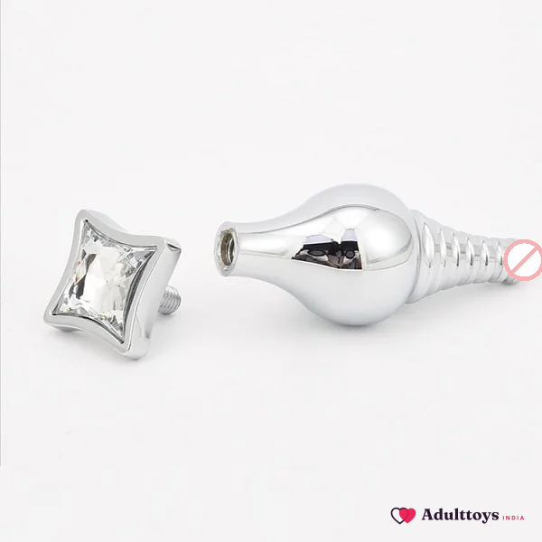 Metal Butt Plug Sparkler - Clear Diamond