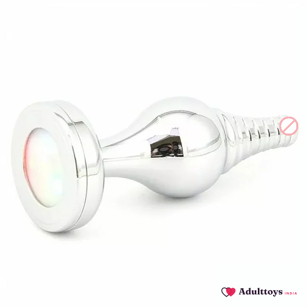Metal Butt Plug Sparkler - White Opal