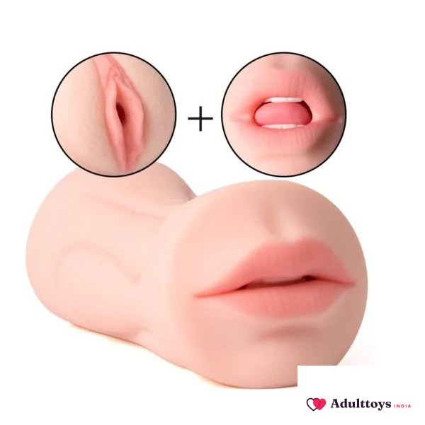 Realistic 2-in-1 Pocket Pussy Masturbator for Men - front view
