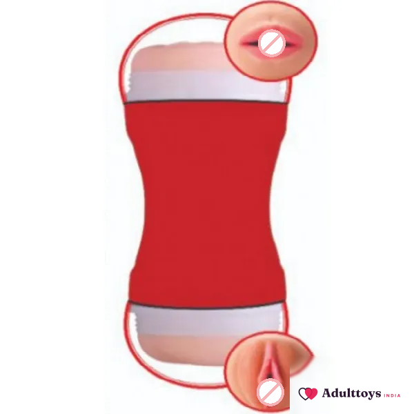 Love Tunnel 2way Mouth and Pussy Fleshlight Masturbator - front view