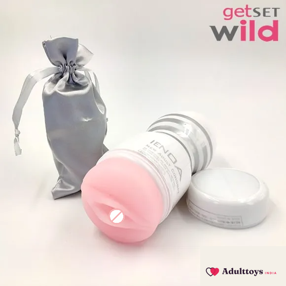 TENGA Rolling Head Pre-Lubricated Male Masturbator Vacuum Cup With Powerful Suction Red - front view