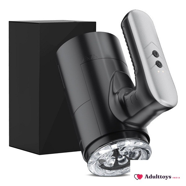 Automatic Male Masturbators Cup Dual Open Ended Stroker Thrusting - front view