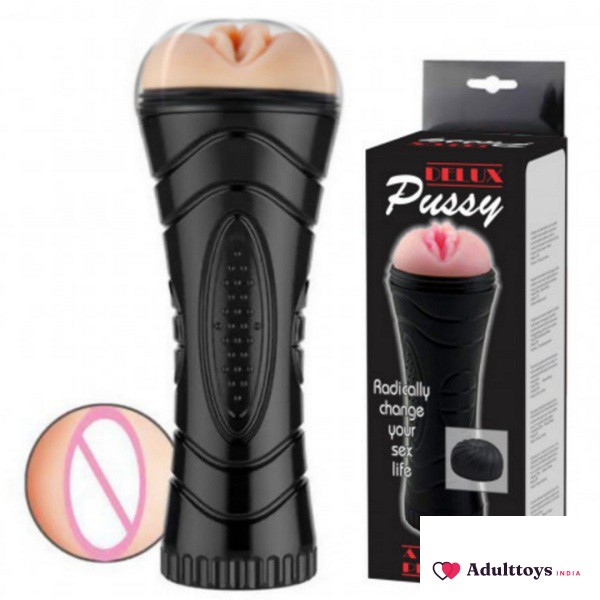 Delux Fleshy Pussy Masturbator For Men - front view
