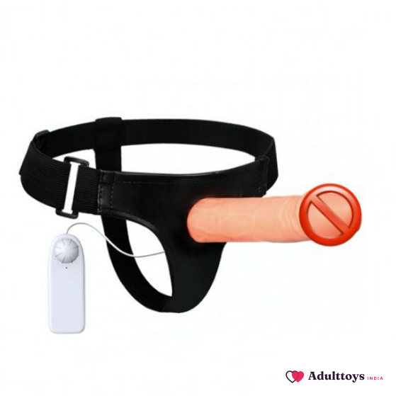 Vibrating Strap-On Solid Dildo - front view