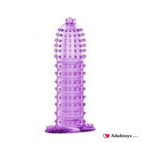 Crystal Reusable Dotted Condom Sleeve - front view