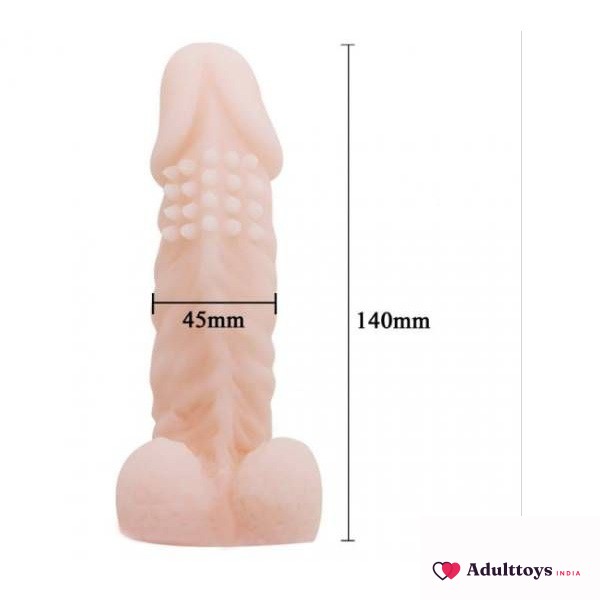 Brave Man 6 Inches Cyber Skin Penis Sleeve with Balls - front view