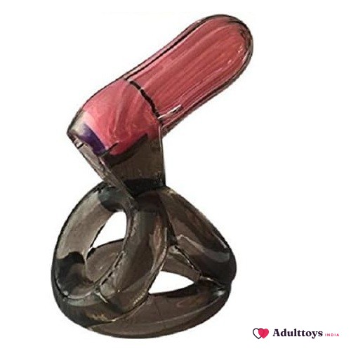 Kairo Cock And Ball Ring Cage With Bullet Vibrator Clitoral Stimulator - front view
