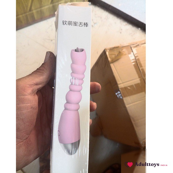USB Rechargeable G-Spot And Clitoral Vibrator With Tongue - front view