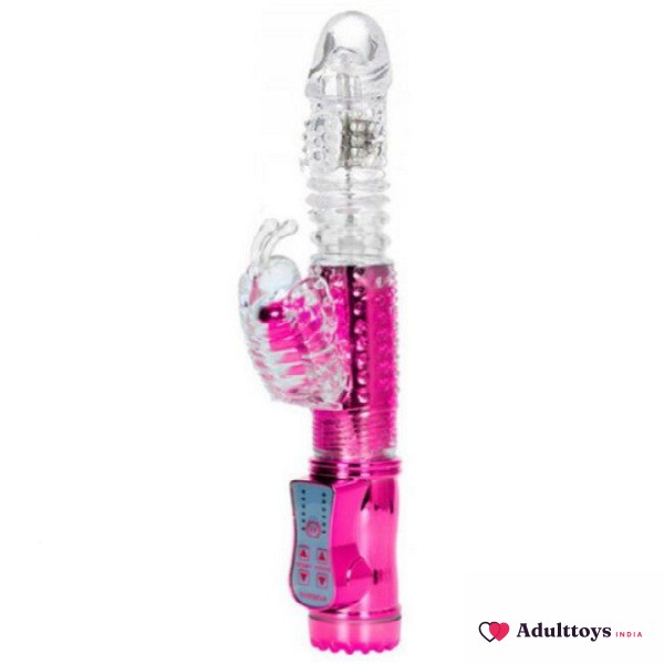 Thrusting Colorful Rabbit Vibrator for Women - front view