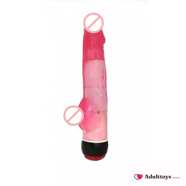 Adam 8 Inch G-Spot Jelly Dildo Stud Vibrator - front view