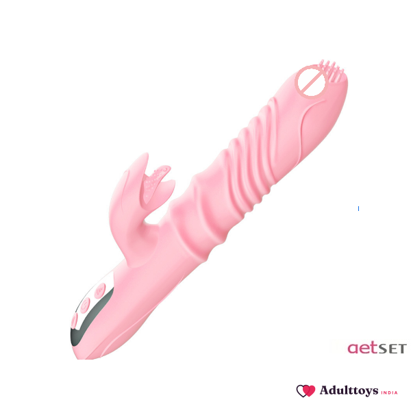 Thrusting Vibrator Tongue Licking & Rotating Modes & Heating Function - front view