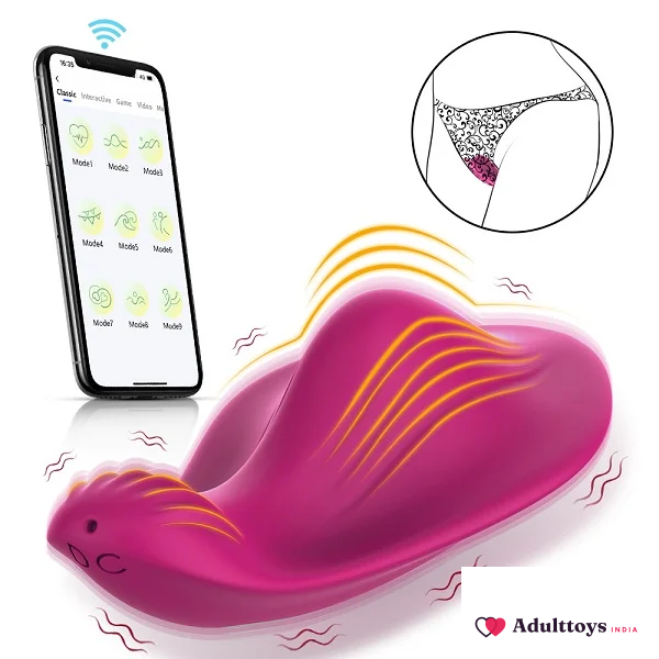 Wearable Intimate Silicone Smart App Control Butterfly USB Vibrator - front view