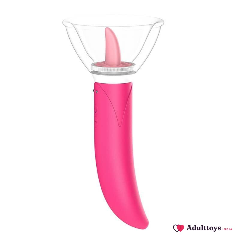 3 in 1 Licking, Sucking and Clitoral Stimulating Vibrator for Women - front view
