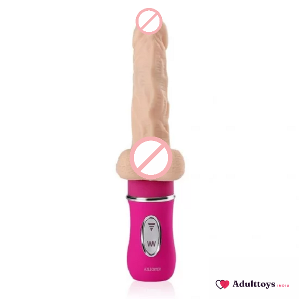 Vibrating Thrusting Silicone Dildo USB Rechargeable - front view