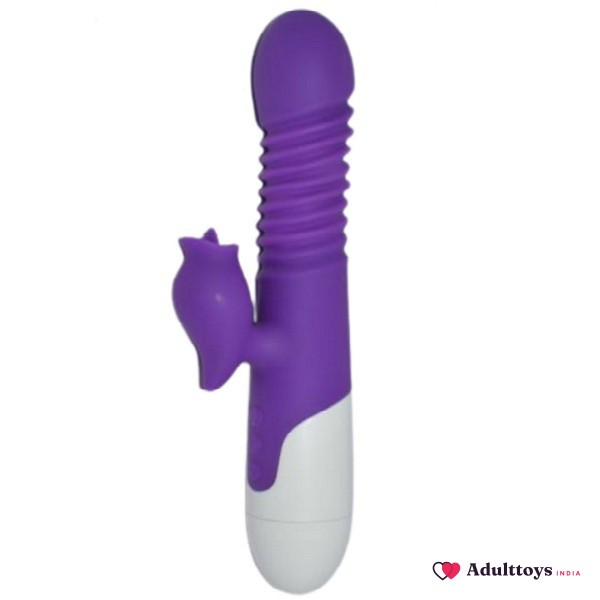 Lisa Thrusting Double Power Stretch Rabbit Vibrator - front view