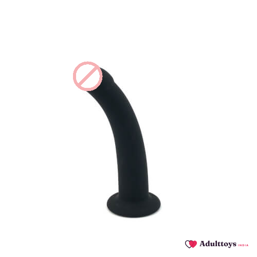 Black Smooth 5 Inch Dildo - front view
