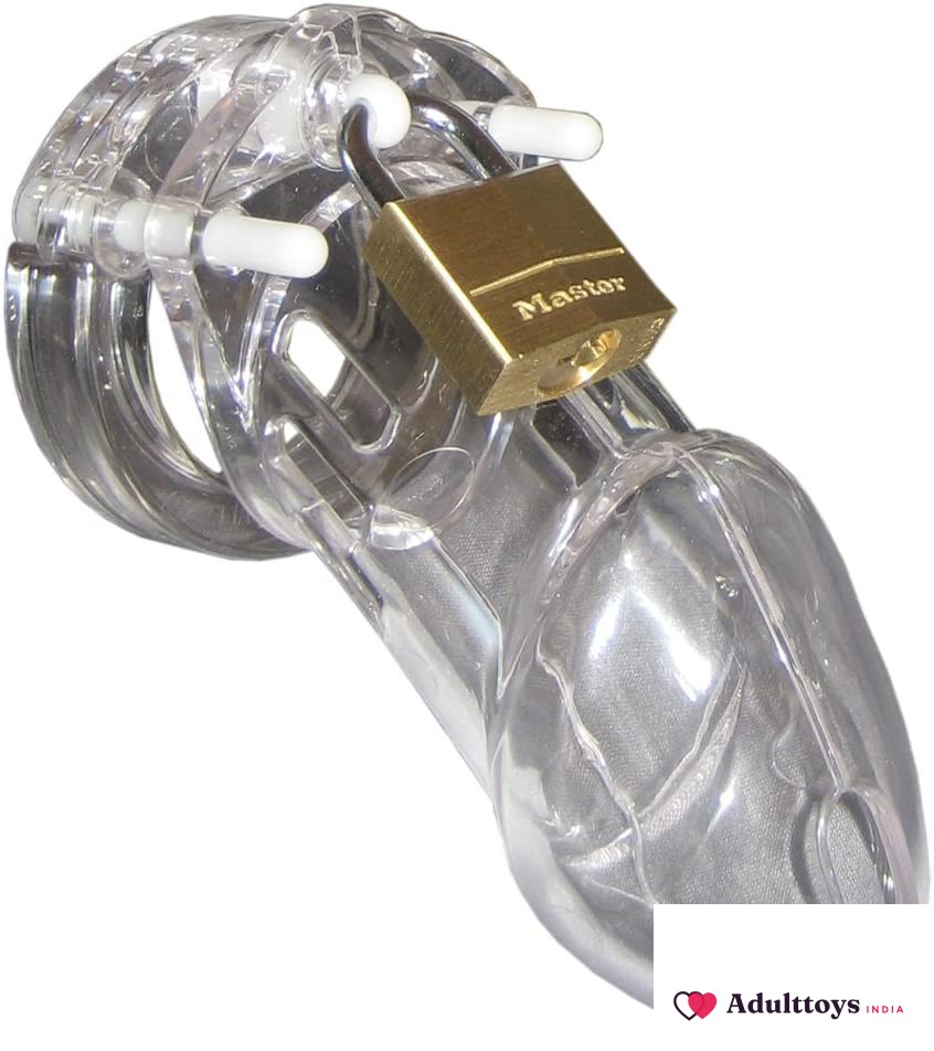 Transparent Penis Chastity Cage Lock - front view